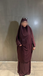 Jilbab 2 pièces bordeau